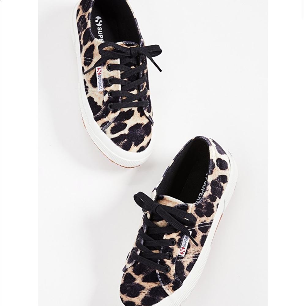 Superga leopard velvet sneaker